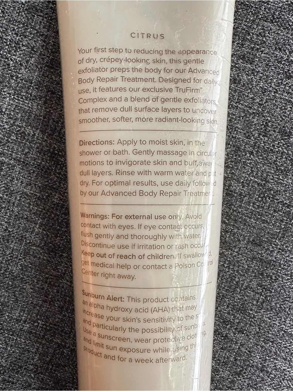 NEW Body Firm Crepe Erase Body Smoothing Pre-Treatment Citrus Trufirm 10 fl oz